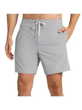 NWT Quiksilver Men's S Waterman Swim Volley Shorts Gray UPF 50 Quick Dry